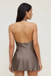 Camila Satin Romper Mini Dress