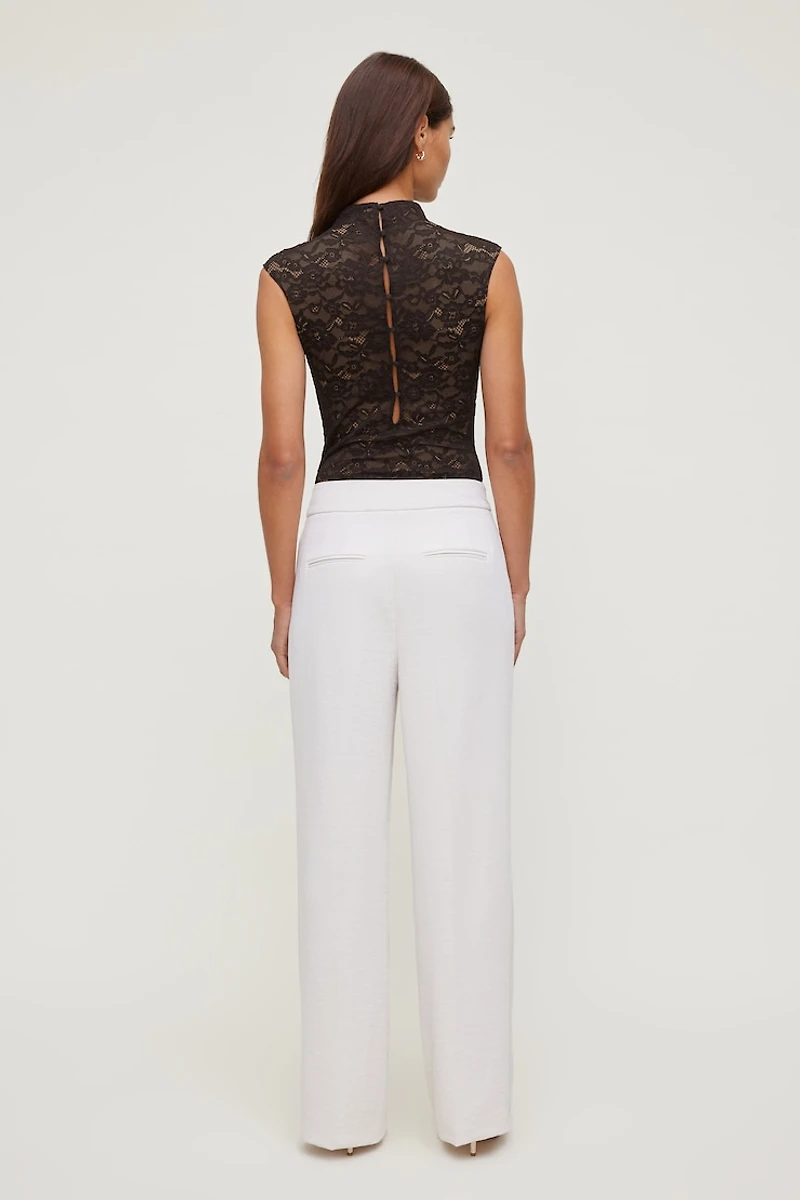 Mock Neck Lace Bodysuit