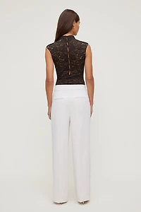 Mock Neck Lace Bodysuit