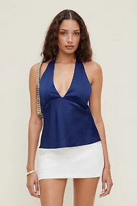 Vea Satin Halter Top