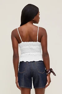 Smocked Poplin Cami Top