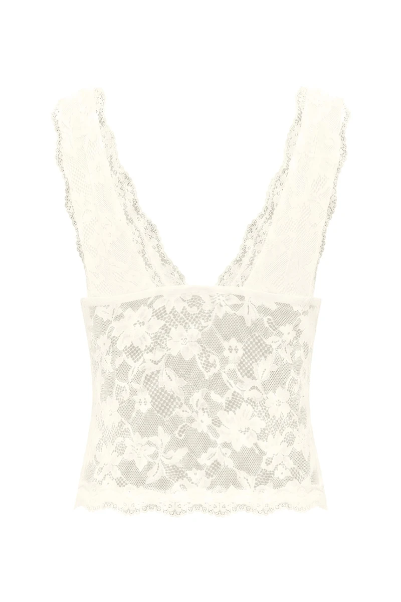 Lace Plunge Tank Top