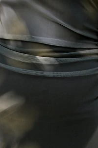 Off Shoulder Mesh Maxi Dress