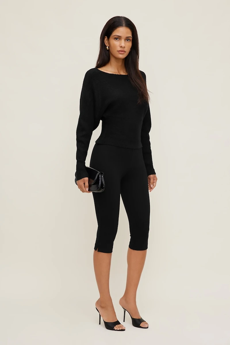 Cinched Boat Neck Sweater
