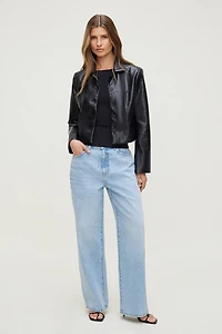 Blouson court en faux cuir Charlotte