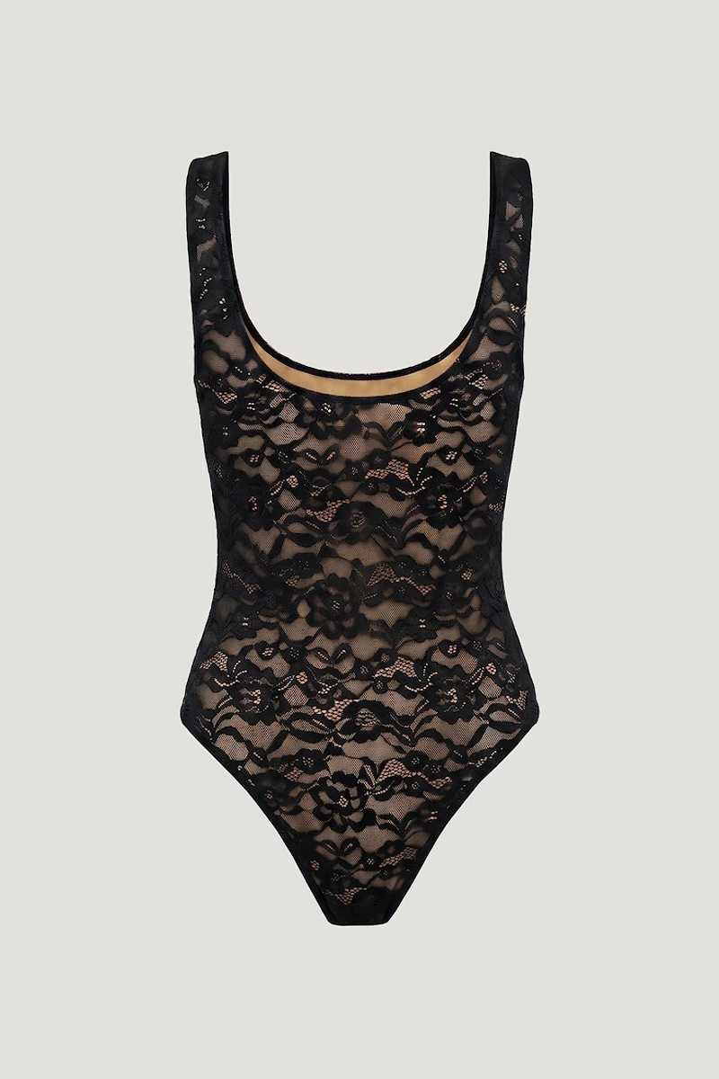 Scoop Neck Lace Bodysuit