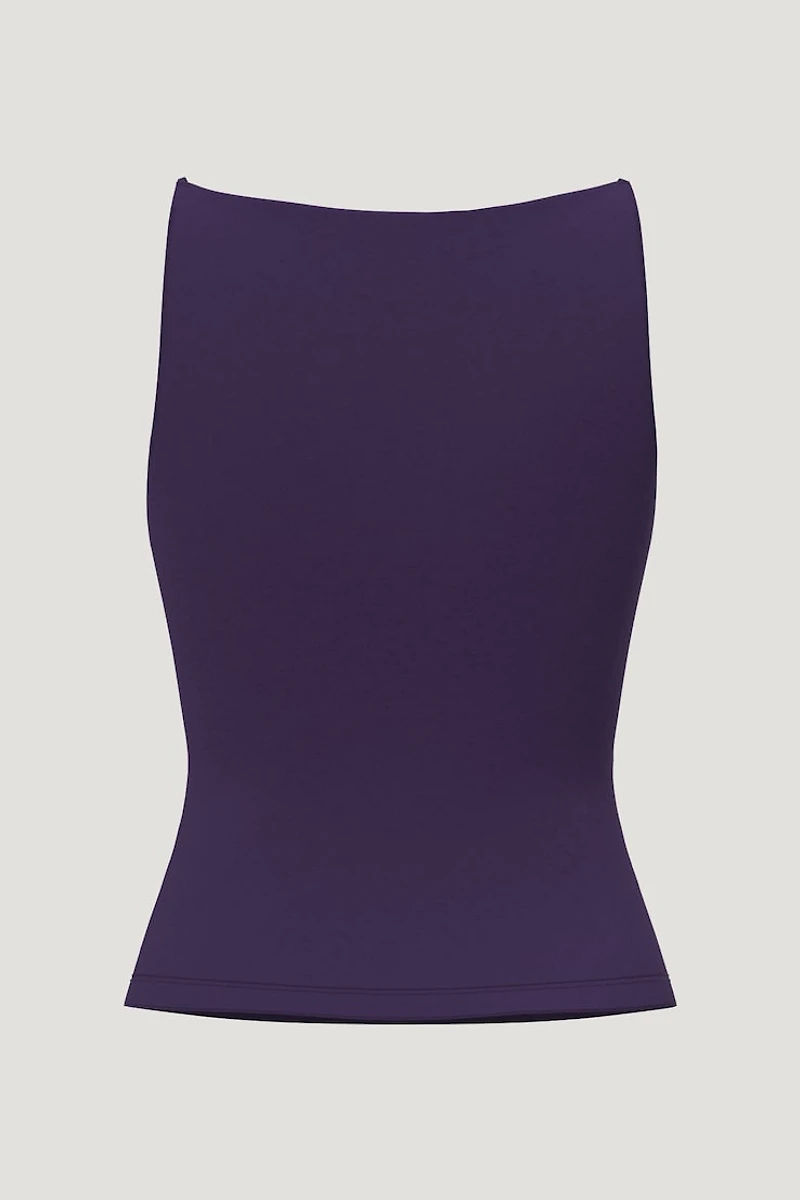 Camisole sculptante à col bateau et bretelles