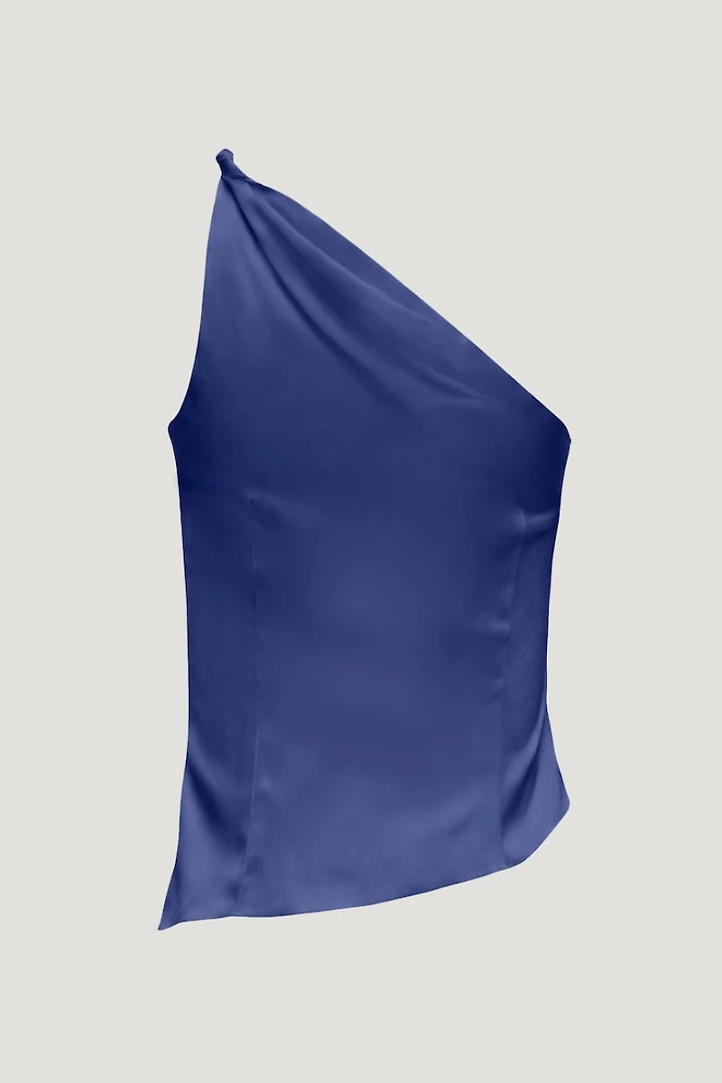 Single Shoulder Satin Top