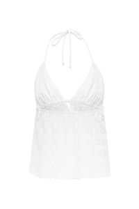 Lace Babydoll Flyaway Halter Top