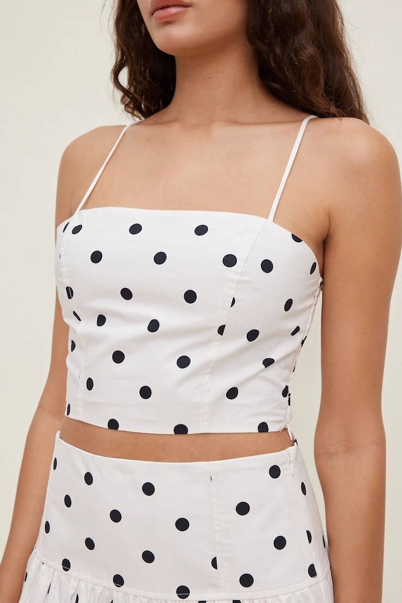 Cropped Poplin Tank Top