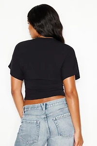T-shirt à taille cintrée et manches chauve-souris