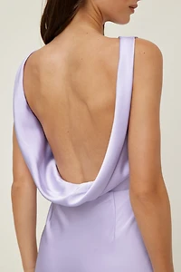 Robe nuisette maxi en satin Nora