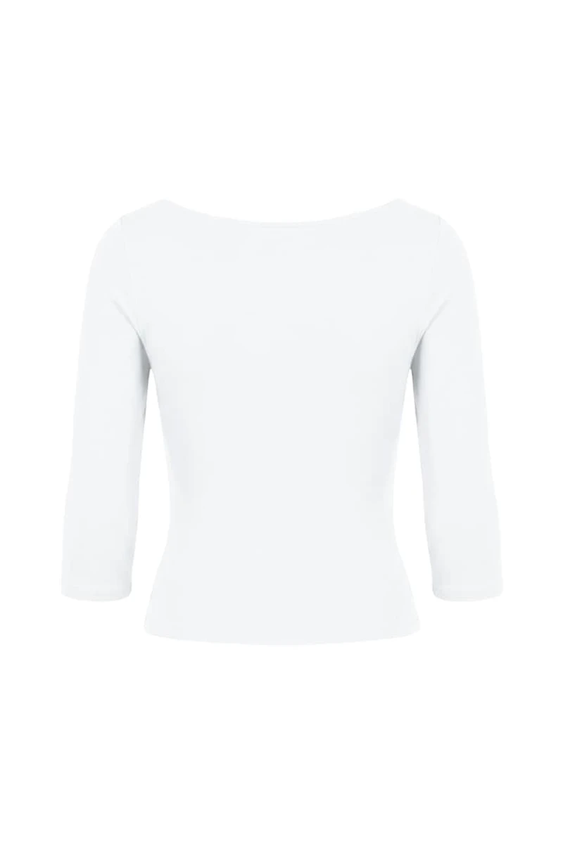Haut Sleek à encolure bateau et manches 3/4