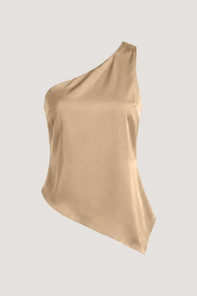 Single Shoulder Satin Top
