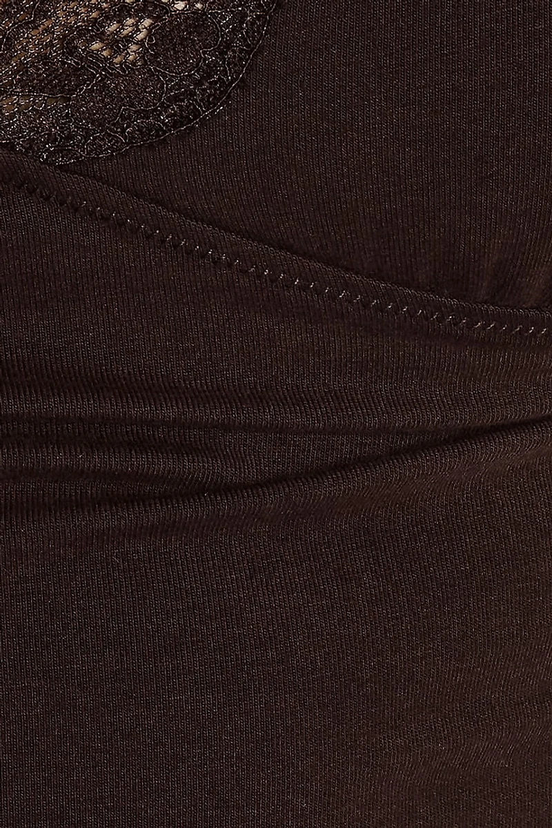 Camisole à bordure de dentelle et col plongeant