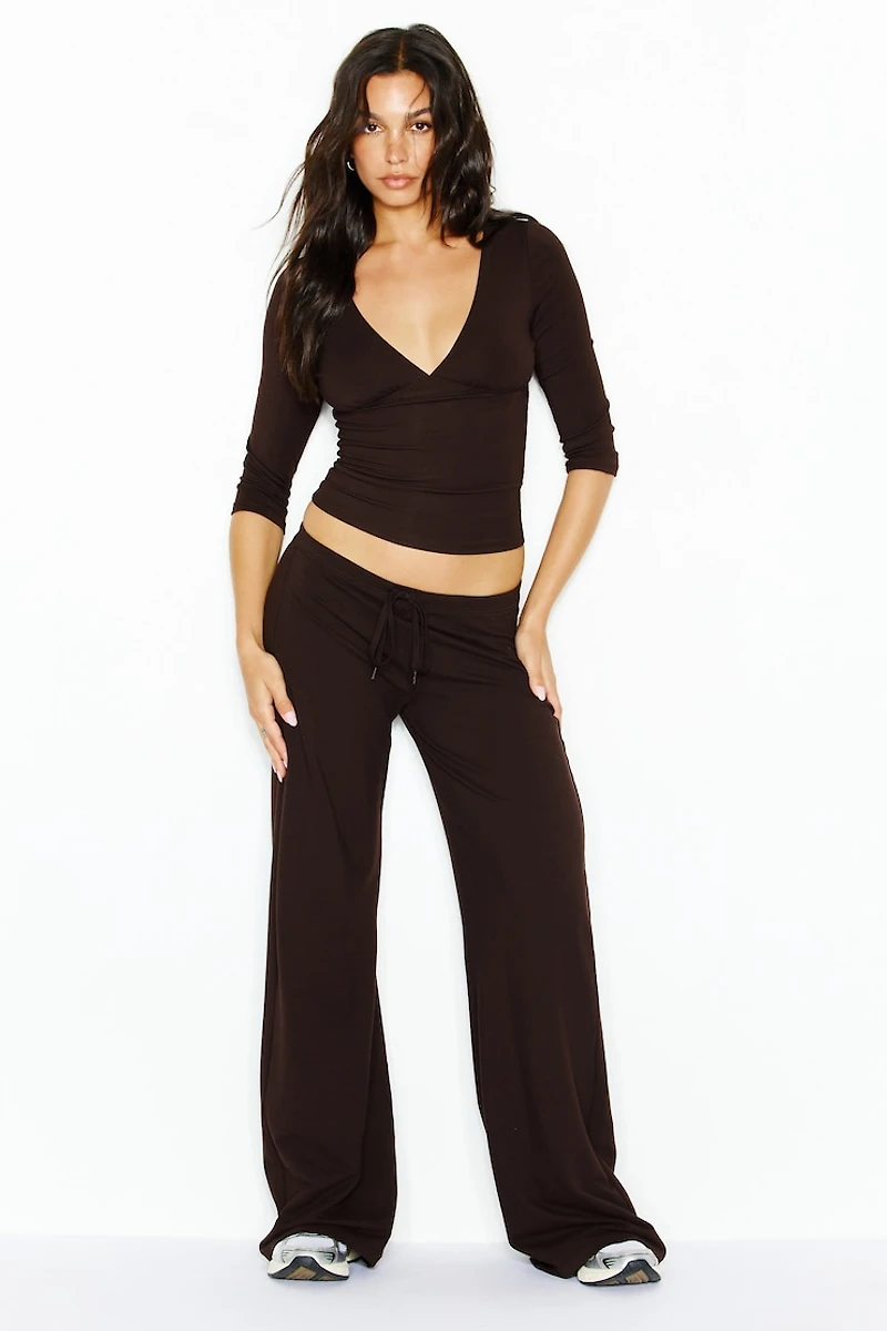 Plunge 3/4 Sleeve Top