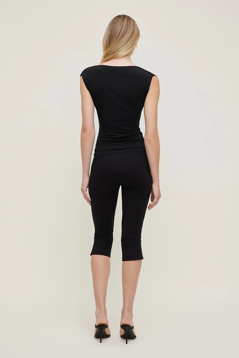 Draped Scoop Neck Top