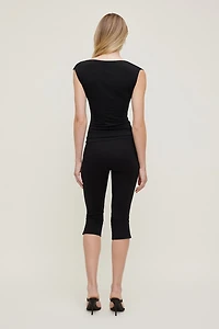 Draped Scoop Neck Top