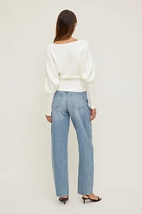 Cinched V Neck Sweater