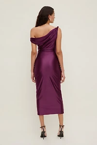 Jayde Stretch Satin Midi Dress