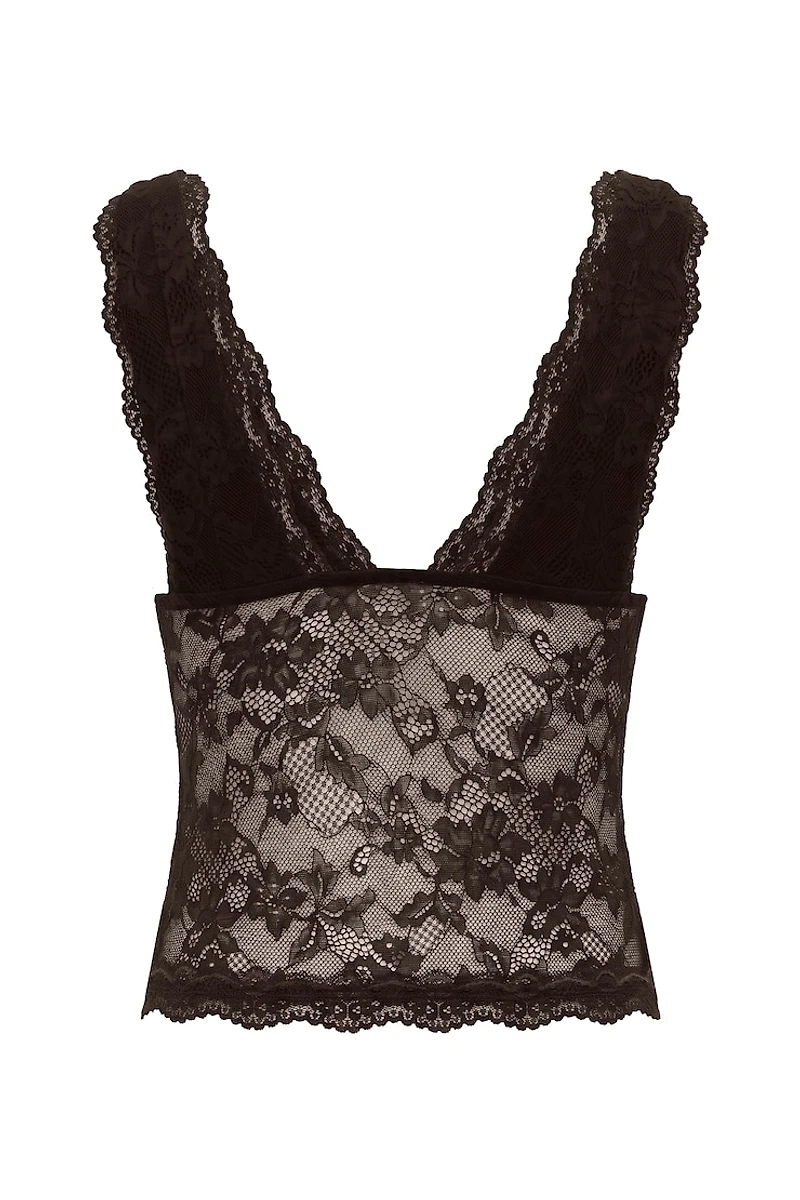 Lace Plunge Tank Top
