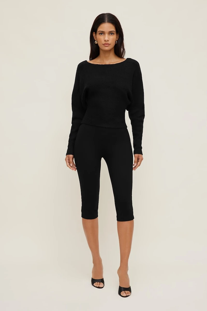 Cinched Boat Neck Sweater