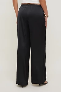 Pantalon en satin à jambe large Leo