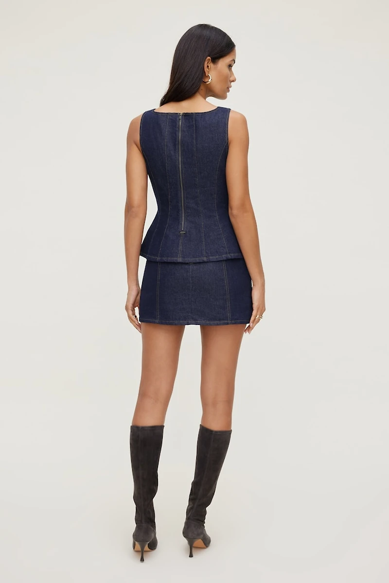 Peplum Denim Top