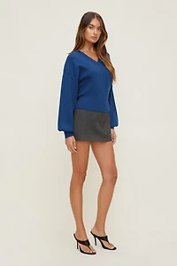 Cinched V Neck Sweater