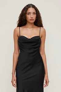Bustier Satin Maxi Dress