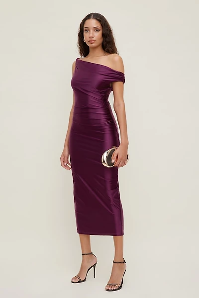 Jayde Stretch Satin Midi Dress