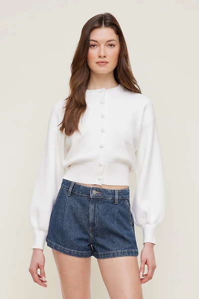 Cardigan à manches bouffantes