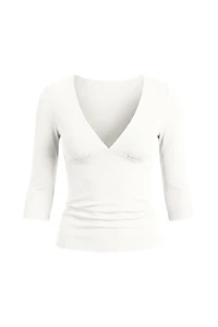Plunge 3/4 Sleeve Top