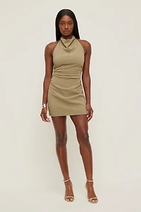 Cowl Halter Mini Dress