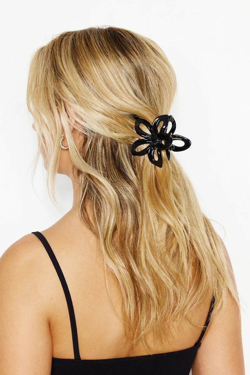 Open Flower Claw Hair Clip