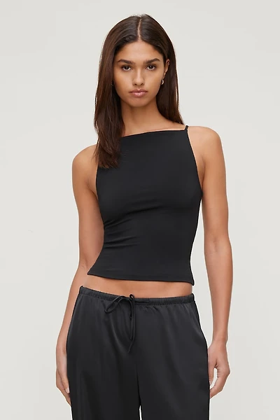Camisole sculptante à col bateau et bretelles