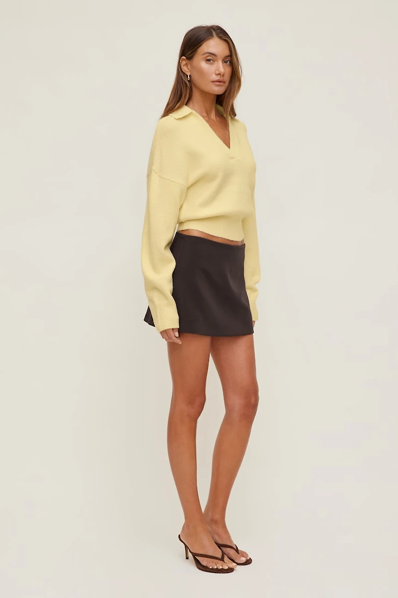 Audrey Cinched Polo Sweater