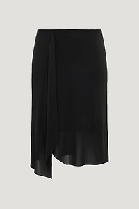 Asymmetric Draped Midi Skirt