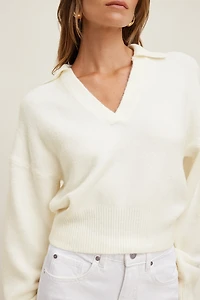Audrey Cinched Polo Sweater