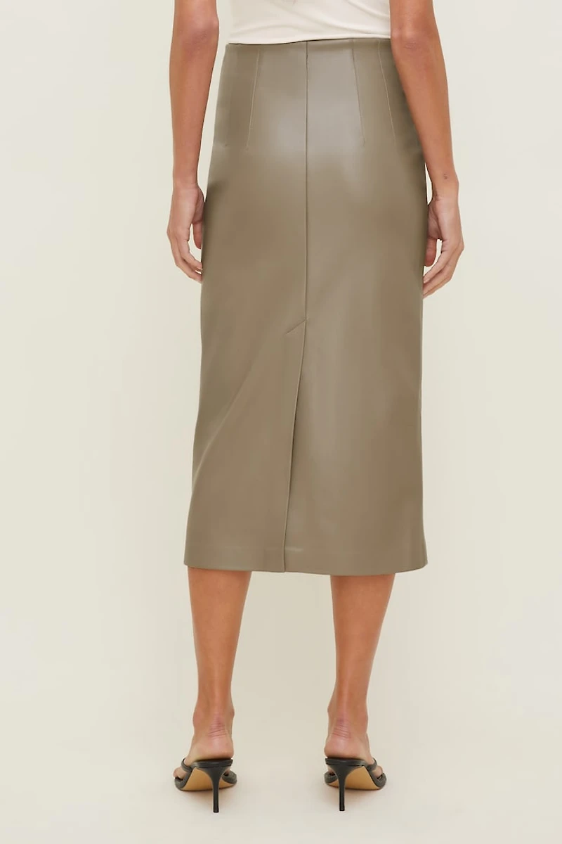 Shiloh Faux Leather Midi Skirt