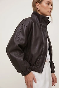 Brynn Faux Leather Bomber Jacket