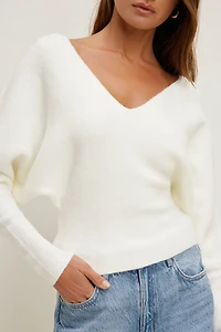 Cinched V Neck Sweater