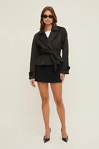 Remi Short Faux Suede Trench Coat