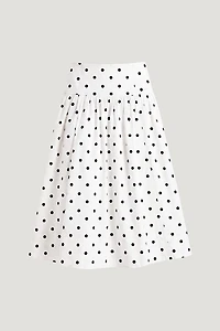 Drop Waist Poplin Midi Skirt