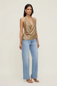 Satin Wrap Halter Top