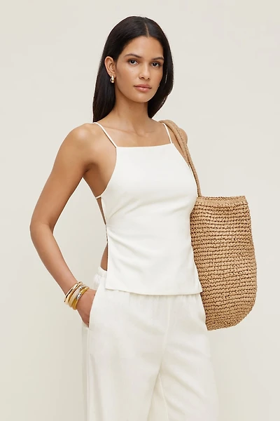Haut style tablier en lin