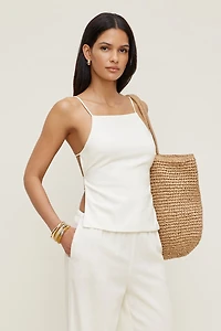 Haut style tablier en lin