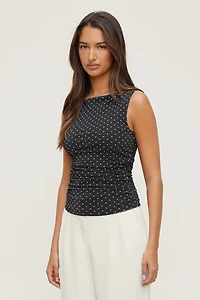 Nola Printed Mesh Tank Top
