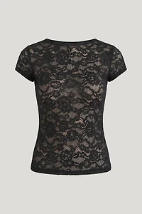 Lace Crewneck Top