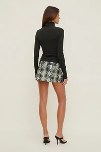 Stacie Faux Snakeskin Mini Skort